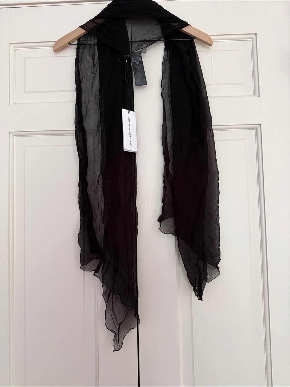 NWT Ermanno Scervino Black Silk Women's Scarf